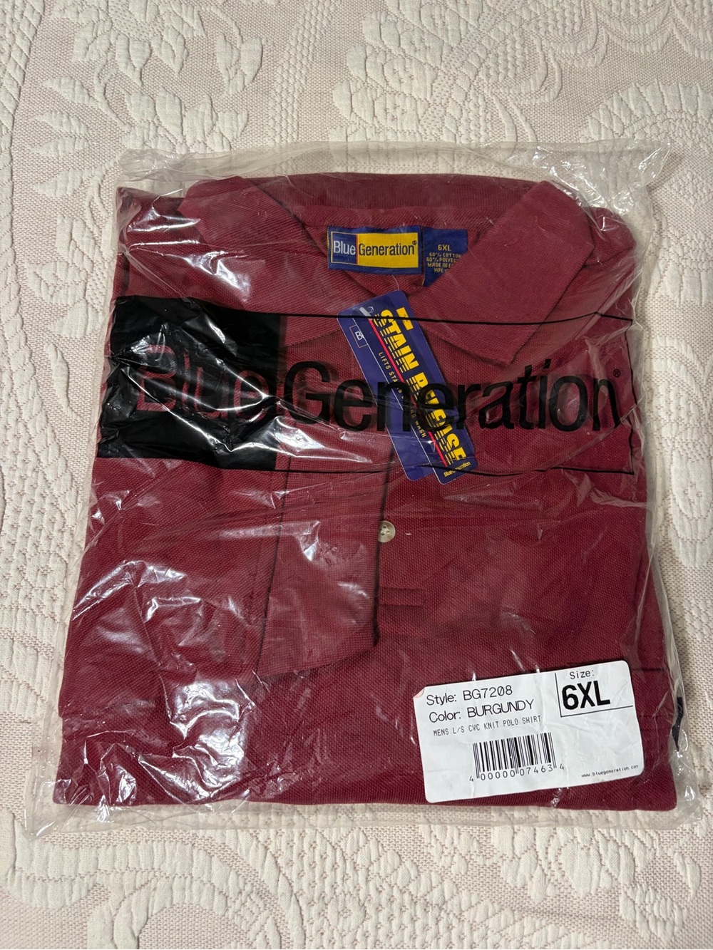 NWT 6XL Men’s Burgundy Polo Shirt